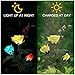 TONULAX Solar Garden Lights - 2 Pack Upgraded Solar Lights Outdoor, Color Changing Rose Lights for Yard,Garden Decoration, Enlarged Solar Panel, Realistic Flower(Yellow and White)