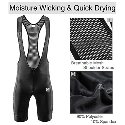 image for Przewalski Men's Cycling Bib Shorts, 4D Padded Compression Bike Tights