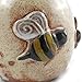 Modern Artisans Bee 20-ounce Stoneware Honey Pot Pottery Jar with Cherry Wood Honey Stick, American Made