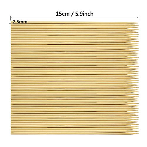 image for Hysagtek 400Pcs Wooden Bamboo Skewers Sticks for BBQ Fruit Chocolate F