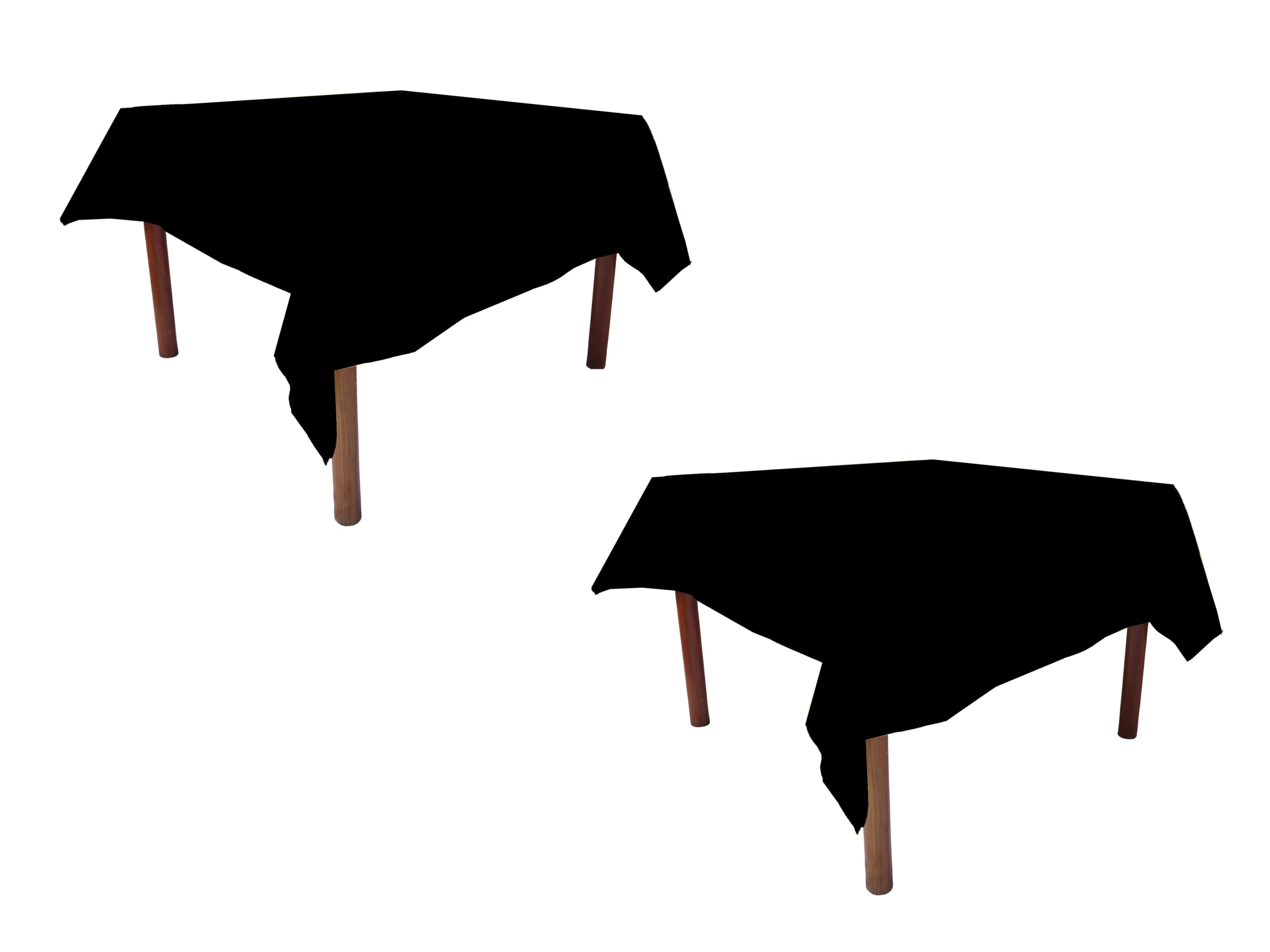Weavric Pack of 2, Square Tablecloth, 52x52 Inches 132x132cm, Washable Reusable Wrinkle Stain Free Black Tablecloth for Buffet, Card Table, Kitchen, Dinner, Wedding, Party — image 1