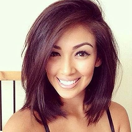 Haned Short Bob Rojo Vino Yaki Sedoso Cabello Corto Peluca