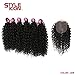 Style Icon Synthetic Kinky Curly Black Hair 16-20 inch 7Pieces/lot Afro Kinky Curly Hair 6 Pieces With Closure Lace For Black Women (16