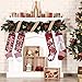 Kederwa Knit Christmas Stockings, 4 Pack 18 inches Large Cable Knitted Rustic Personalized Stocking with Xmas Tree Snowflake for Christmas Home Decorations