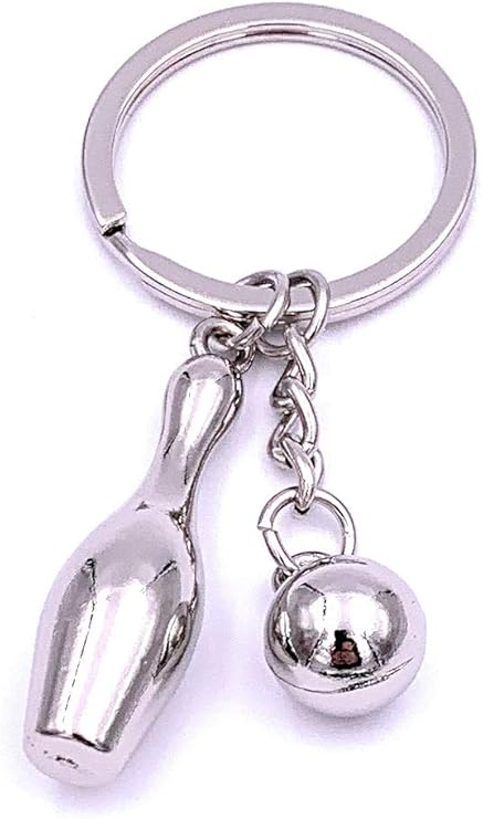 Onlineworld2013 Bowling Kegeln Pin mit Kugel Schlüsselanhänger Keychain
