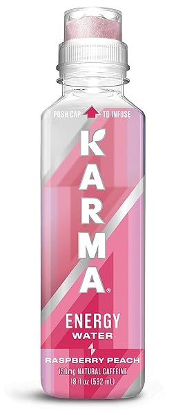 KARMA NATURAL ENERGY DRINK – RASPBERRY PEACH 18FL OZ