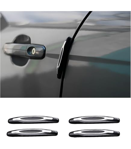 4-Piece Car Door Edge Guard Protectors - PVC Anti-Scratch Strips, Universal Fit For Most Cars & SUVs (Grey)