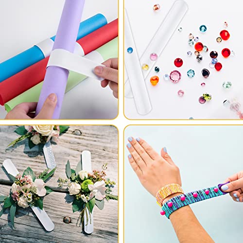 POPLAY White Slap Bracelets, 54PCS DIY Wrist Bands Blank Slap Bracelets Bulk for Kids Birthday Party Favors School Crafts