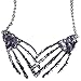 QIYUN.Z Punk Rock Gothic Men's Women's Unisex Skeleton Hands Vtg Chain Necklace