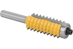 Hyuduo 8 Shank Woodworking Cutter Multi Tooth Rail Stile Router Bit Line Wave Type Wood Milling Knife, Carbide Side Milling C