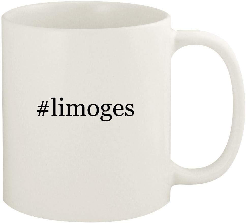 #limoges - 11oz Hashtag Ceramic White Coffee Mug Cup, White