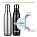 Flask Water Bottles: Sportneer 17oz Insulated Stainless Steel Water Bottle Reusable Double Walled Metal Bottle Cola Shape Thermos Leak-Proof 24 Hours Cold 12 Hours Hot for Travel Hiking, 500ml Black