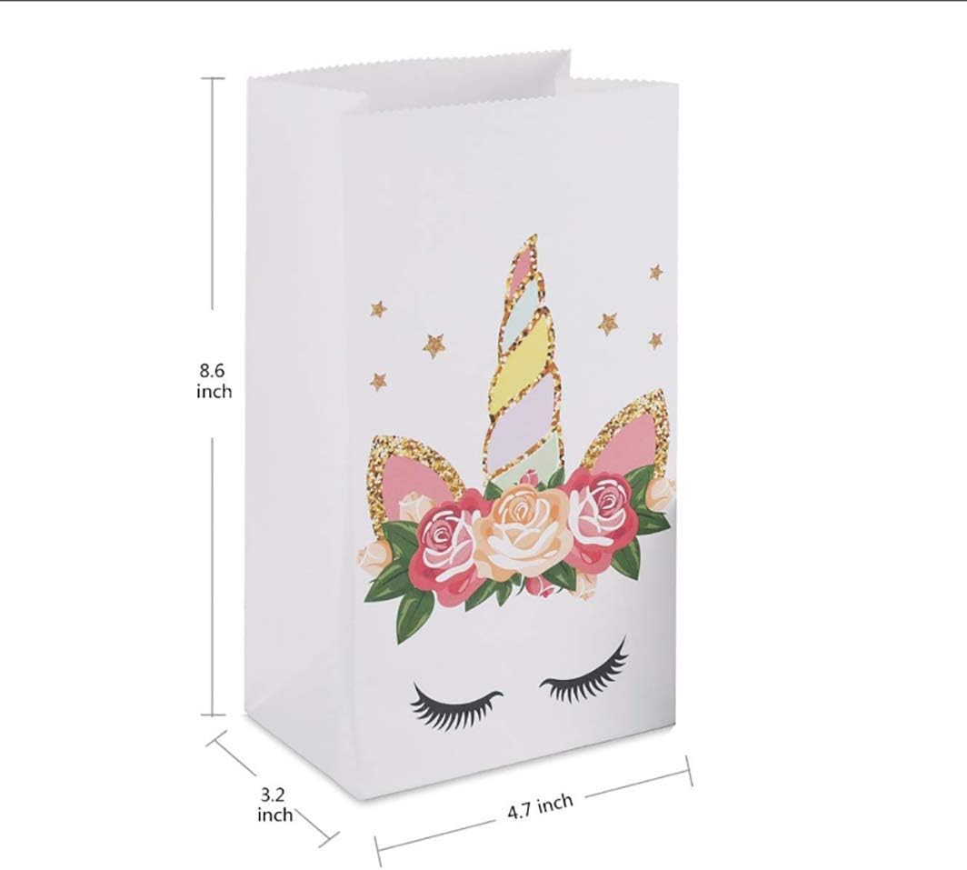 Shuny 25 Pcs Sac En Papier Kraft Licorne Sacs Fourre Tout En Papier Kraft Licorne Sacs En Papier Sac De Bonbons Anniversaire Boite Cadeau Gateau Chocolat Pudding Decorations Et Accessoires De Fetes Cuisine