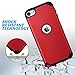 ULAK iPod Touch 7 Case, iPod Touch 6 Case, Slim Fit Hybrid Hard Back Cover with Shockproof Soft Silicone Interior Anti-Scratch Premium Case for iPod Touch 5th/6th/7th Generation, Red