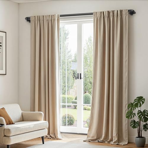 DEFYNEE Curved Curtain Rod, Length 81 - 218 cm, Extendable Diameter 19 mm, Multi-Piece Telescopic Segment Curtain Rod, Wrap Around Design, Black