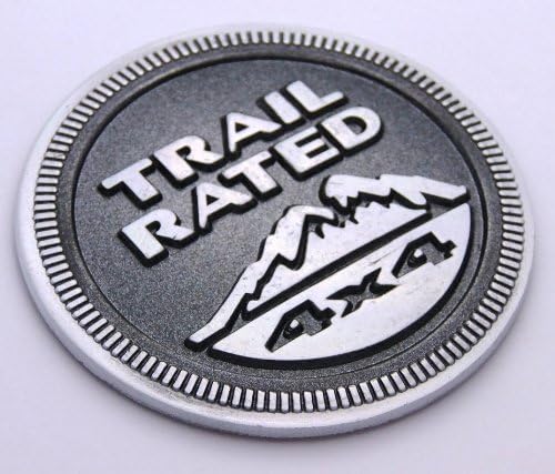 Yoaoo-oem® Auto 1pcs Gray for Jeep Trail Rated 4x4 Nameplate Emblem Wrangler Grand Cherokee Liberty Badge Sticky Back Logo Trailhawk 2015