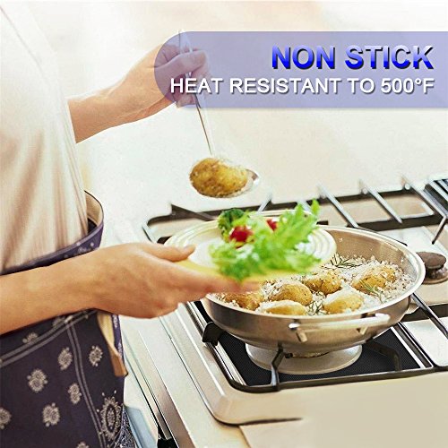 image for Stove Burner Covers, mixigoo Gas Range Protectors Reusable Non-stick S