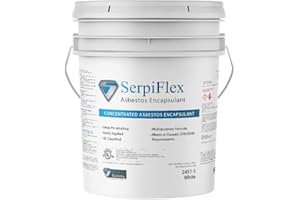Fiberlock SerpiFlex Concentrated Asbestos Encapsulant, 5 Gallons, White, Ideal for Bridging, Penetrating, Removal, Lockdown & Soil Encapsulation, Encapsulates Asbestos Containing Material (ACM)