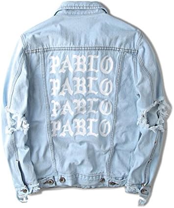 ARCQ Top Quality Pablo Denim Jackets Men Hip Hop Brand Clothing Streetwear Jeans Jackets I Feel Like Pablo WhiteXL