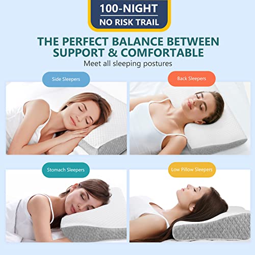 ZAMAT Contour Memory Foam Pillow for Neck Pain Relief, Adjustable