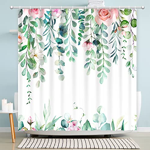 Watercolor Eucalyptus Shower Curtain