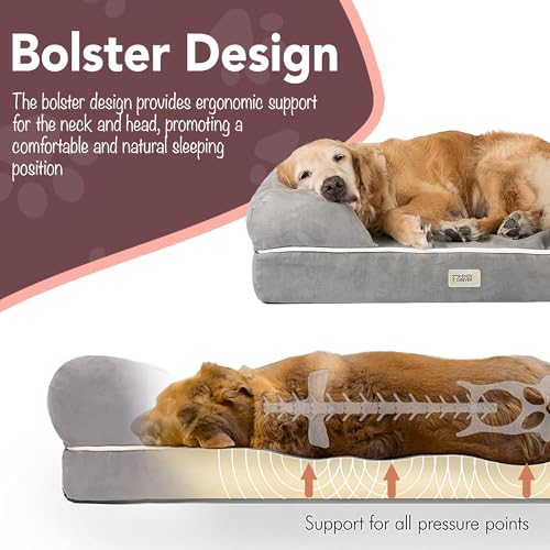 Friends Forever XLarge Dog Bed, Orthopedic Dog Sofa Memory Foam