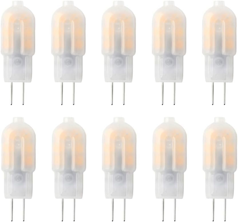 WULUN G4 Bi-pin Base LED Bulbs 2W Energy Saving Lamps with Milky White Cover, Replace 20W Halogen, 200LM, 360°Beam Angle