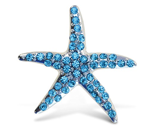 Puzzled Starfish Refrigerator Sparkling Magnets with Crystals - Ocean / Sea Life Theme - Unique Affordable Gift and Souvenir - Item #7215
