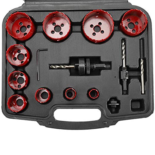 HighFree Bi-Metal Hole Saw Cutter Kit Durable High Speed Steel Hole Saw Blades for Hole Cutting on Metal, Wood, PVC Board, Plastic and Drywall (3/4" to 2-1/2")