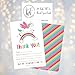Hadley Designs 25 Unicorn Kids Thank You Cards, Fill In Thank You Notes For Kid, Blank Personalized Thank Yous For Birthday Gifts, Stationery For Children Boys and Girls