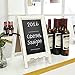 MyGift Small Wood A-Frame Double-Sided Chalkboard Sign, Whitewashed Table Top Rustic Message Board