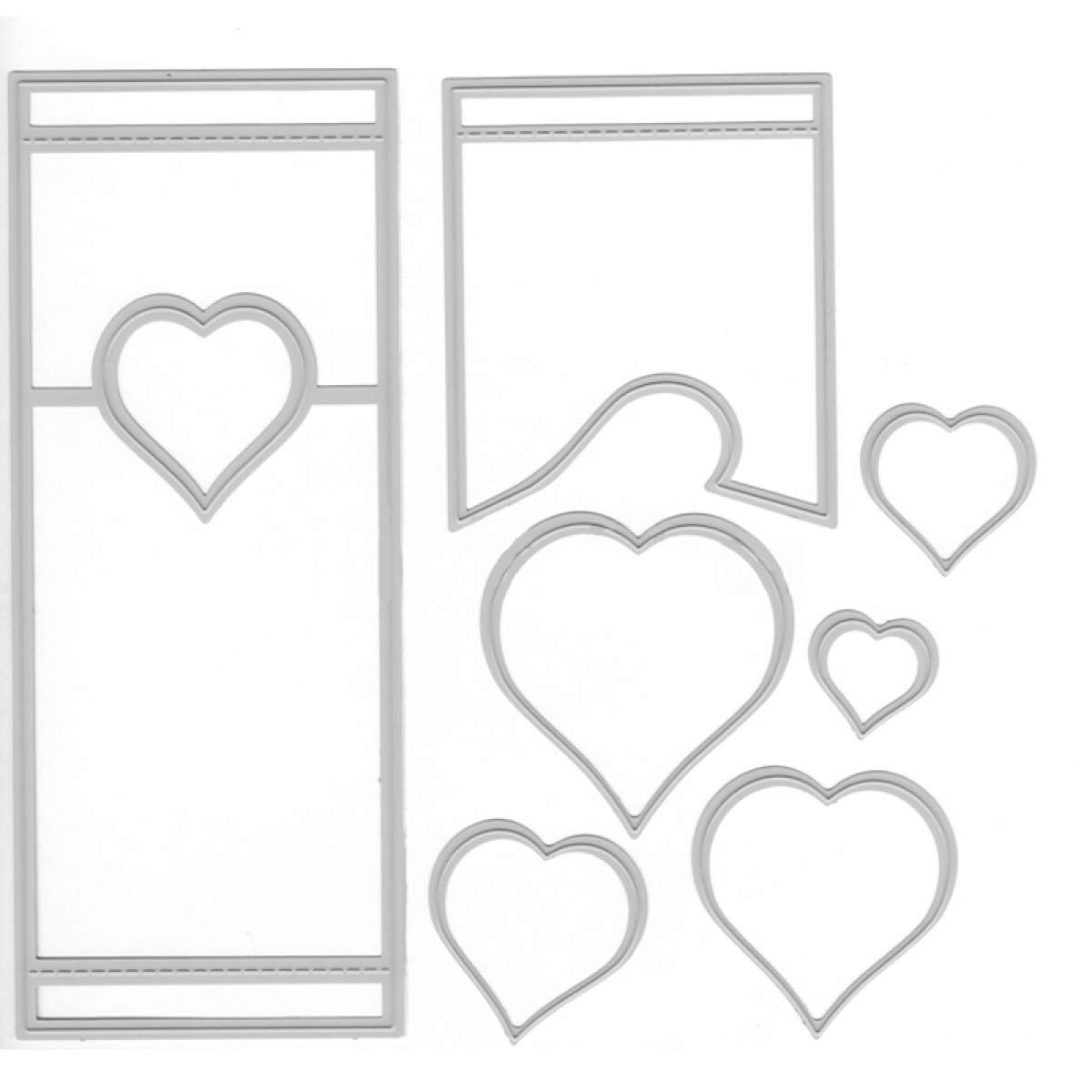 Different Shape Size Rectangle Heart Shape Cutting Dies New Cutting Dies for Card Making and DIY Scrapbooking Handmade Craft Paper Craft Photo Album Decor DIY Seal Stencil