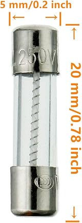 HUAREW T3.15AL250V 20 Pcs Glass Time Delay Fuse 3.15A 250V 0.2x0.78in view 2