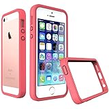 iPhone SE Case, RhinoShield [CrashGuard] 11 ft Shock Absorption Ultra Thin Bumper with & FREE Back Transparent Skin. Slim Heavy Duty Protection. Also for iPhone 5 / 5s - Coral Pink