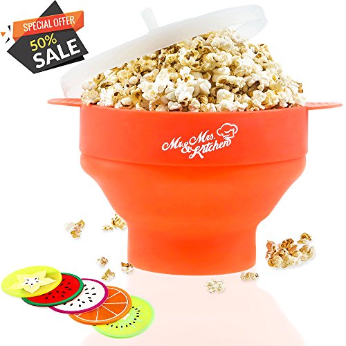 Microwave popcorn popper, silicone popcorn maker, colla…