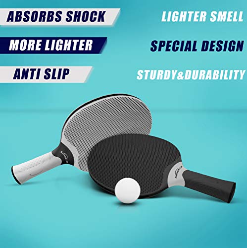 Senston Table Tennis Rackets Set, Professional Table Tennis Bats with 3 Balls, Composite Rubber Ping Pong Paddle Set