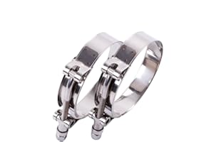 LUXERAD 2Pcs 3 Inch Stainless Steel T-Bolt Hose Clamps,Clamp Range 3.3"-3.6"(83-91mm) for Turbo Intake hose Clamps(Clamp Range 3.3"-3.6"(83-91mm))
