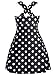 COCOPEAR Women Elegant Crossover One Piece Swimdress Floral Skirted Swimsuit(FBA),Polka Dot Black,2XL/14-16