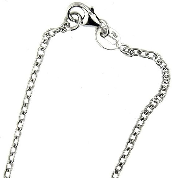 18 Kt White Gold 17 Inch Cable Link Chain Chain Necklaces