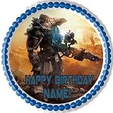 TITANFALL Edible Birthday Cake OR Cupcake Topper