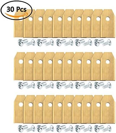 LETS MEETi TIMESETL 30Set Replacement Blade 35x18x0.75mm Anti Rust Titanium Coating with Screws For Gardena Flymo Husqvarna Automower