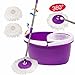 Goplus Microfiber Spining Magic Spin Mop W/bucket 2 Heads Rotating 360° Easy Floor Mop (Purple)