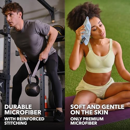 Toallas de Microfibra para Entrenamiento - Secado Rápido, Alta Absorción, Sin Olores, para Hombres y Mujeres - Toalla Deportiva para Sudor de Gimnasio, Hot Yoga, Tenis, Correr, Set de 5 Tonos Pastel