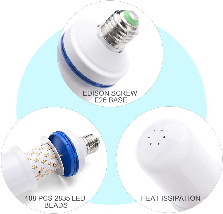 Omicoo LED Flame Effect Light Bulb (2 Pack), 4 Modes Flame Light Bulbs with Gravity Sensor, E26 A19 Base, Vintage Flame Bulb for Atmosphere Festival Christmas Decoration - - 