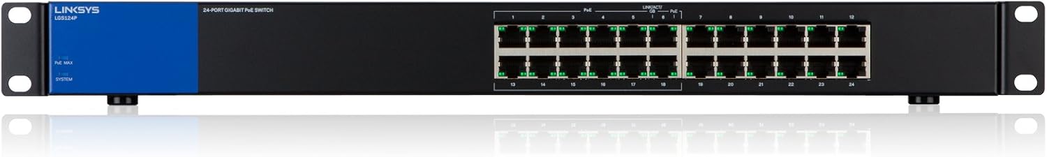 Linksys LGS124P-UK 24 Port Gigabit Unmanaged Network PoE Switch with 12 PoE+ Ports @ 120W for Business Office - Image 3
