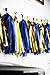 SUNBEAUTY 20PCS Handmade Tissue Paper Tassel Garland Table Fringe Bunting DIY Garland Pom For Baby Shower Wedding Birthday (Navy Blue,Gold)
