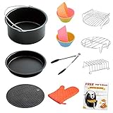 LATTCURE Air Fryer Accessories 11 PCS fit 4.2 qt to 5.8 qt, 8 Inch for 5.8 qt XL Air Fryer, Suitable for Philips, Cozyna, GoWise, and Power Air Fryer
