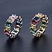 JINAO Iced Out Rainbow CZ Mens Bling Ring