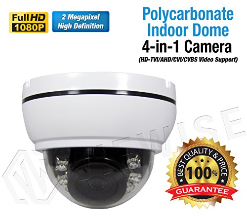 VIEWISE 1080P 2Megapixel 1/2.7" CMOS Sensor Indoor Security Camera 3.6mm Lens with IR Cut, Indoor Dome Camera - 24PCS Infrared LEDs, Night Vision, 65ft IR Distance, Polycarbonate Housing