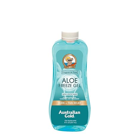 Amazon.com : Australian Gold Aloe Vera Freeze Gel with Lidocaine, 8 Ounce | Relieves Sunburn Pain and Hot & Itchy Skin : Sunscreens : Beauty